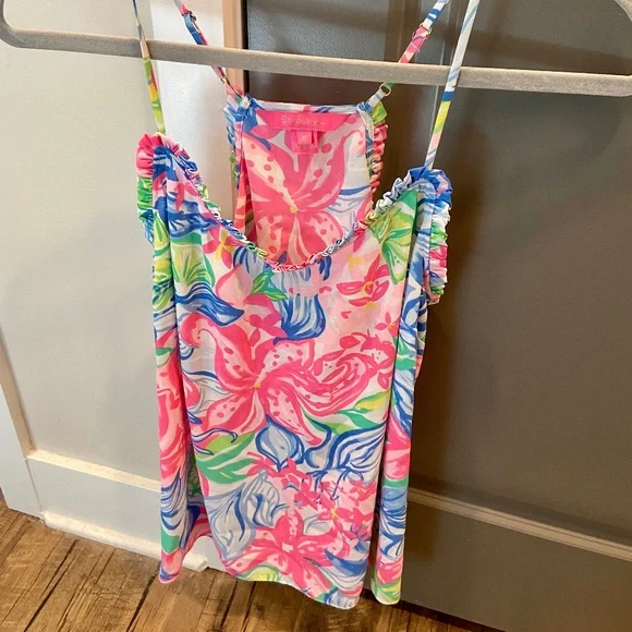 Lilly Pulitzer Multi colored Womens Medium Racerback Tank Spaghetti Straps - Picture 1 of 5